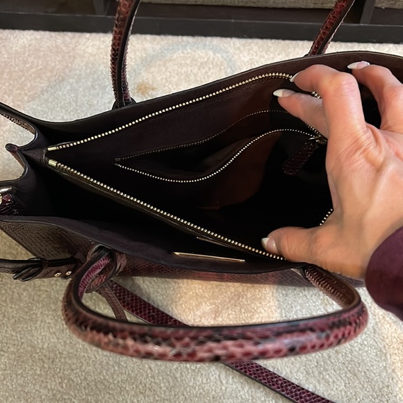 Authentic Dark Red snake print Mercer large convertible tote bag - Picture 3 of 3